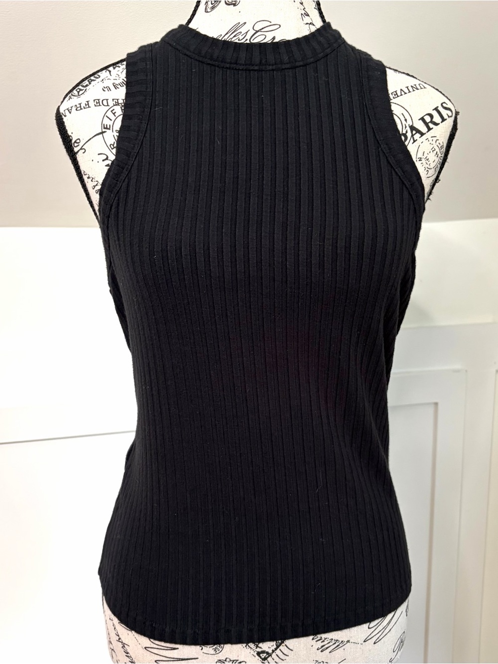 Free People ribbed high-neck tank top Sz M